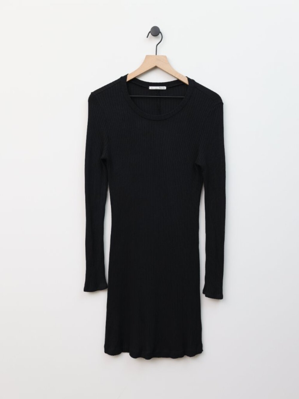 Reformation Jeans Wednesday Ribbed Long Sleeve Dress in Black Size M - Picture 2 of 4
